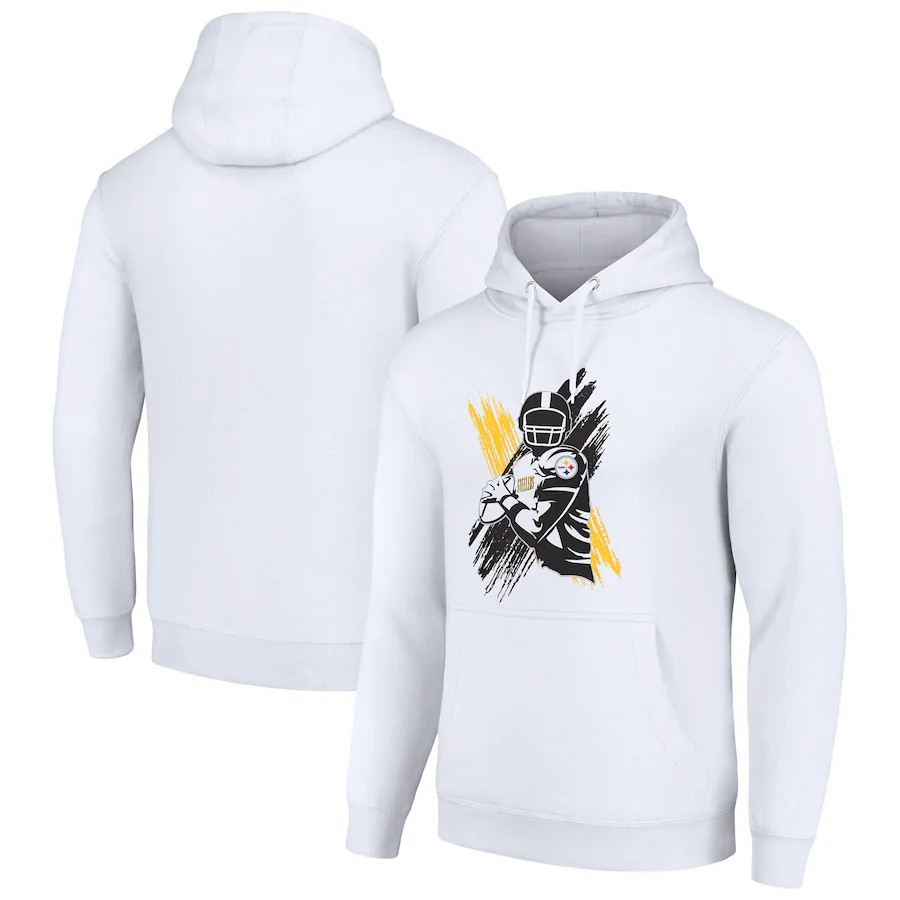 Men pittsburgh steelers white 2024 NFL hoodie